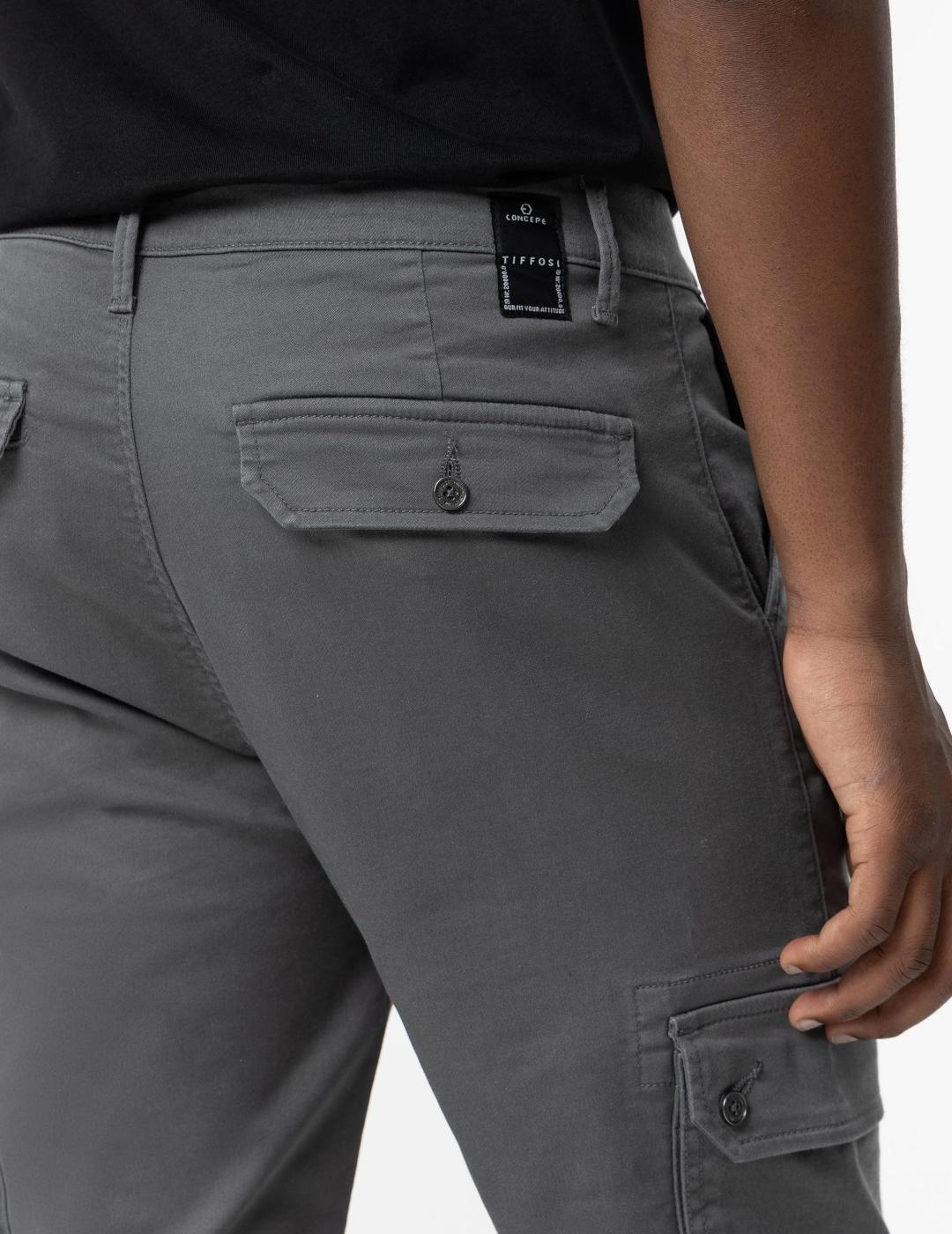 TIFFOSI PANTALÓN CARGO GRIS OSCURO