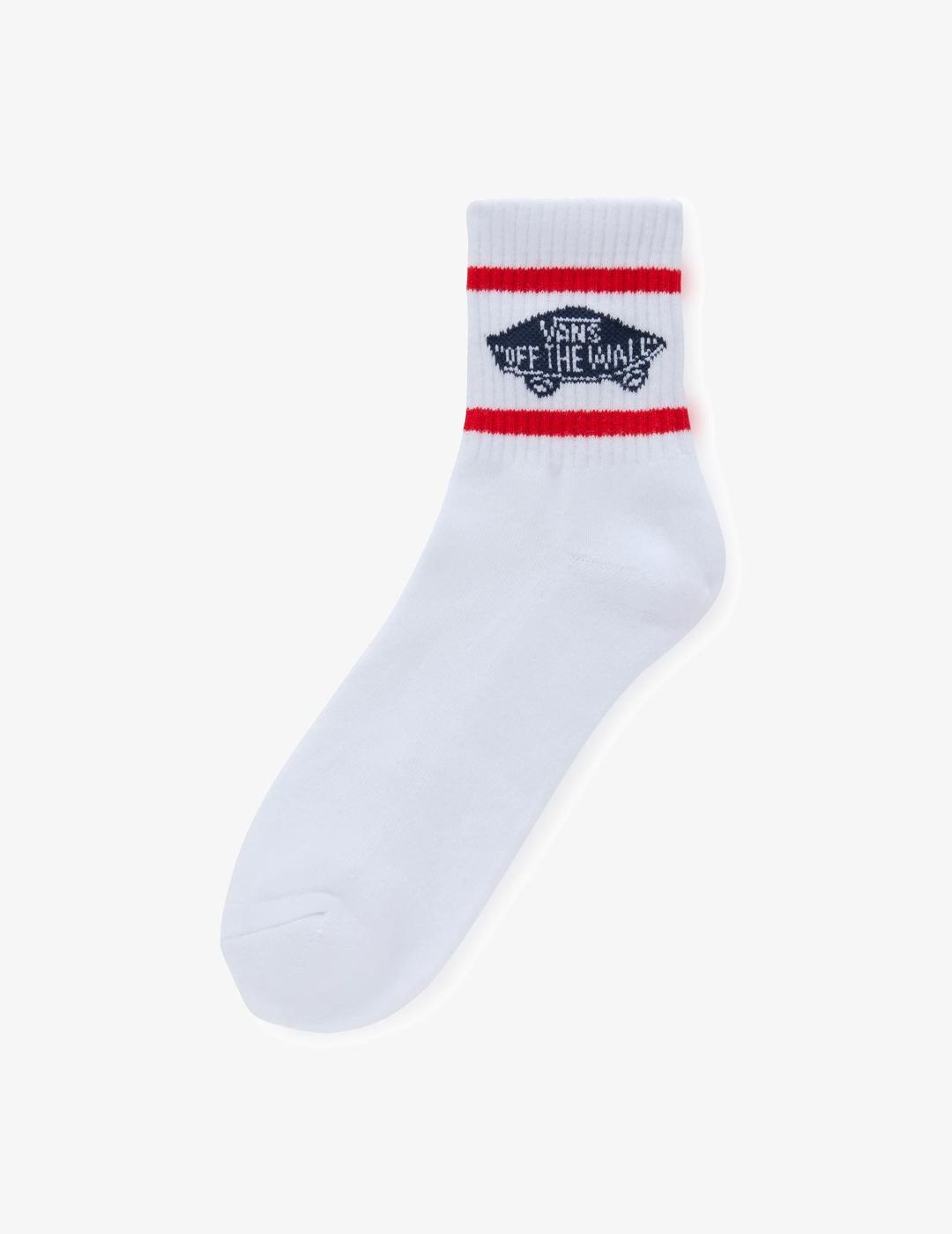 VANS CALCETINES HALF BLANCO ROJO
