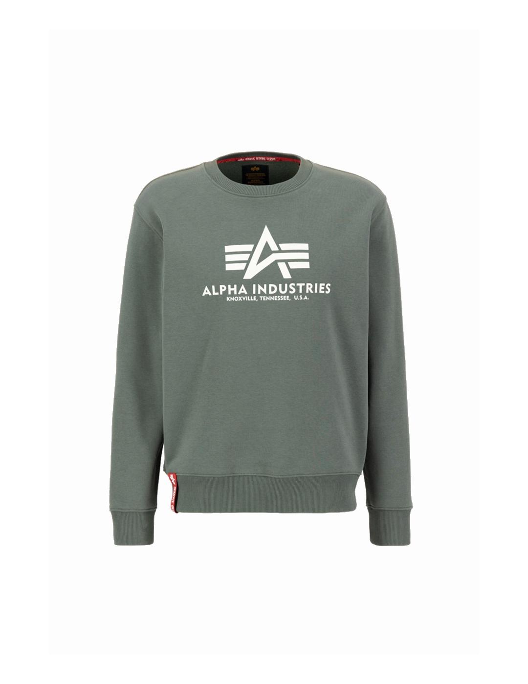 ALPHA SUDADERA BASIC VINTAGE GREEN
