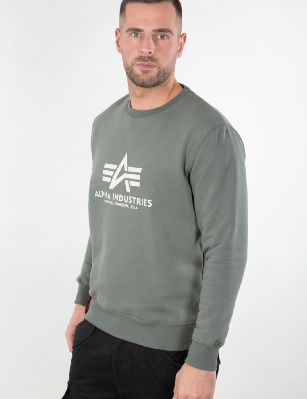 ALPHA SUDADERA BASIC VINTAGE GREEN