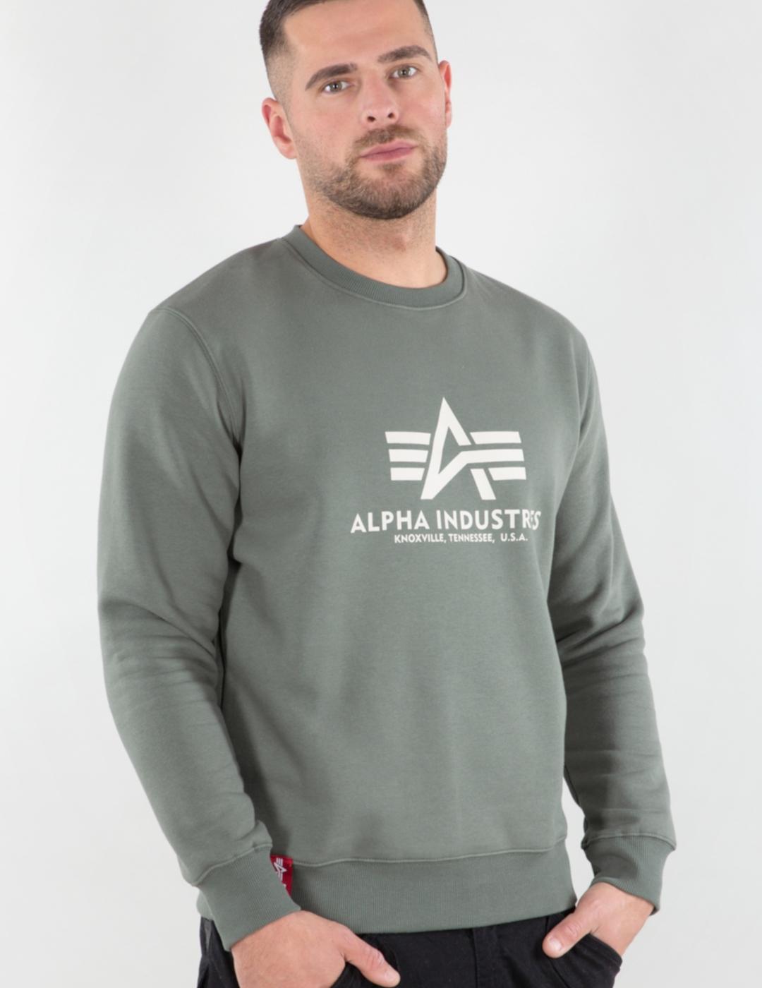 ALPHA SUDADERA BASIC VINTAGE GREEN