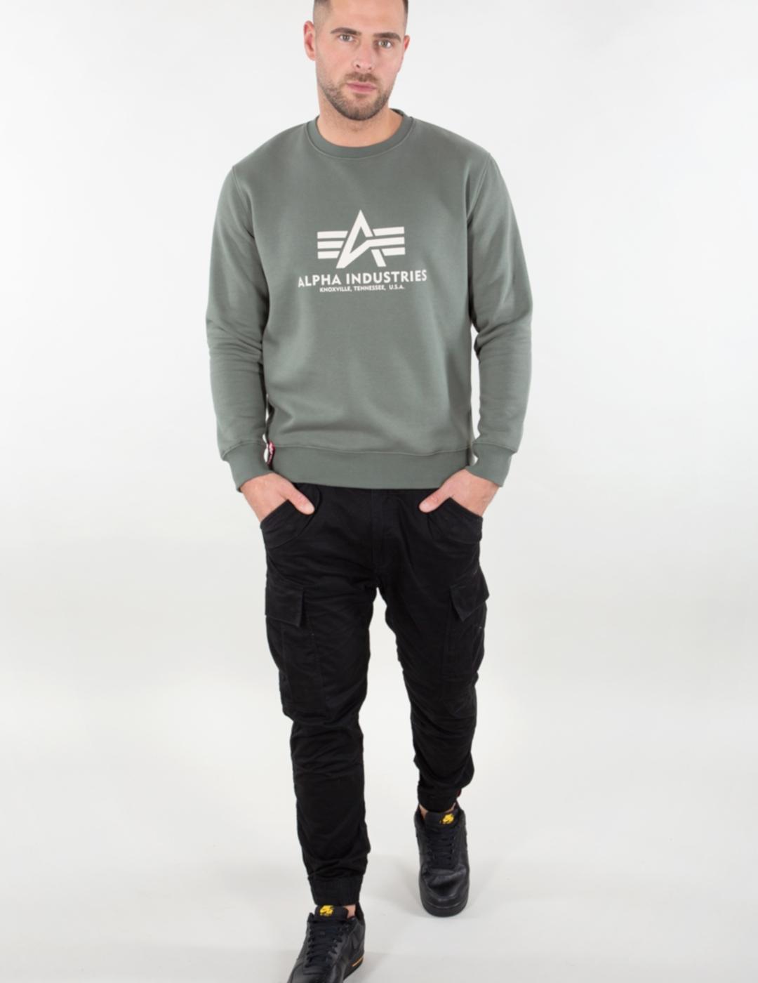 ALPHA SUDADERA BASIC VINTAGE GREEN