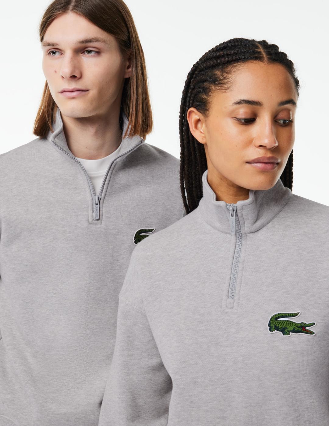 LACOSTE SUDADERA ZIP GRIS