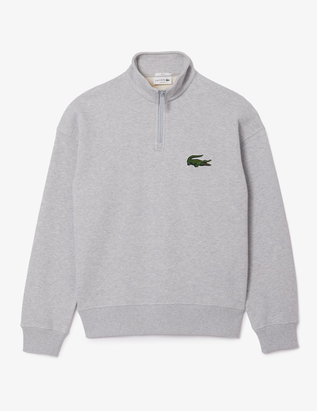 LACOSTE SUDADERA ZIP GRIS