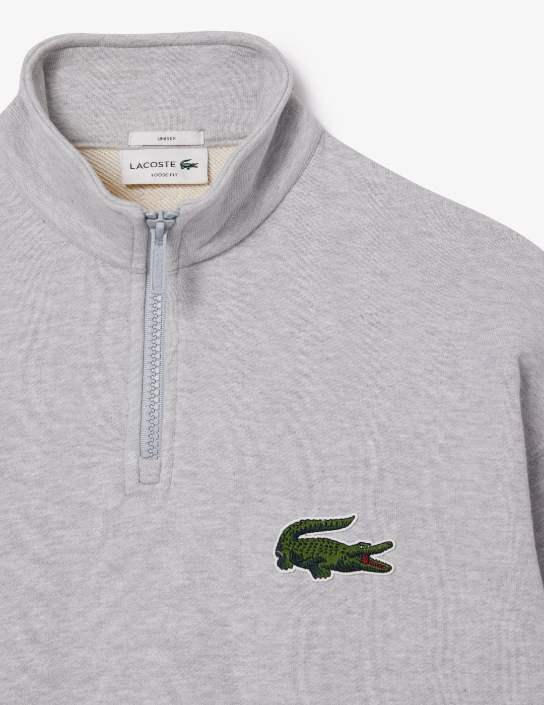 LACOSTE SUDADERA ZIP GRIS
