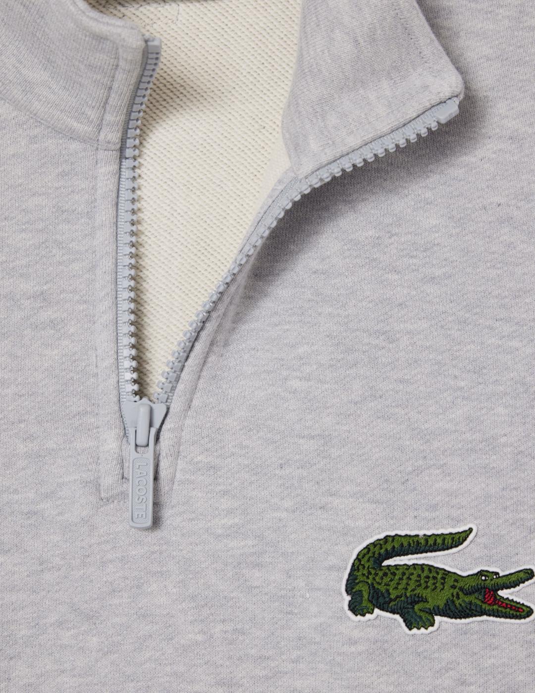 LACOSTE SUDADERA ZIP GRIS