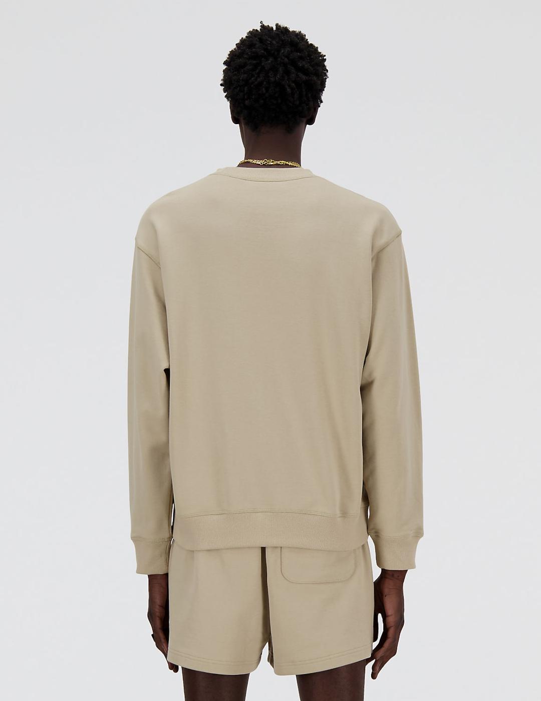 NEW BALANCE SUDADERA TERRY BEIGE