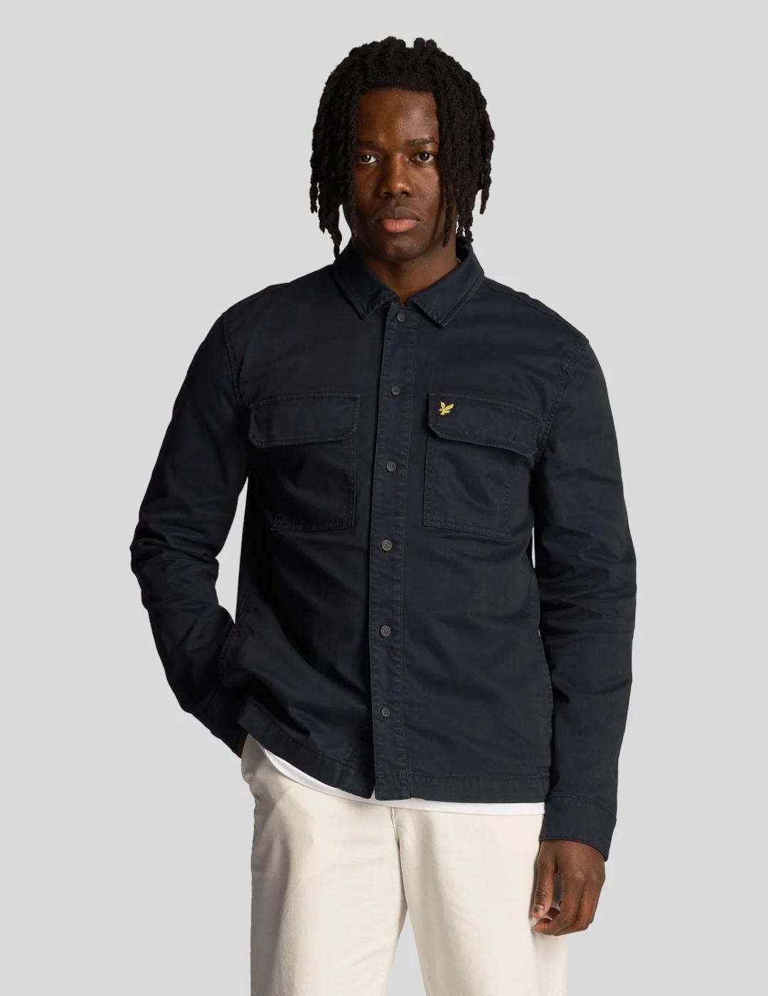 CAMISA LYLE&SCOTT NAVY GARMENT DYED