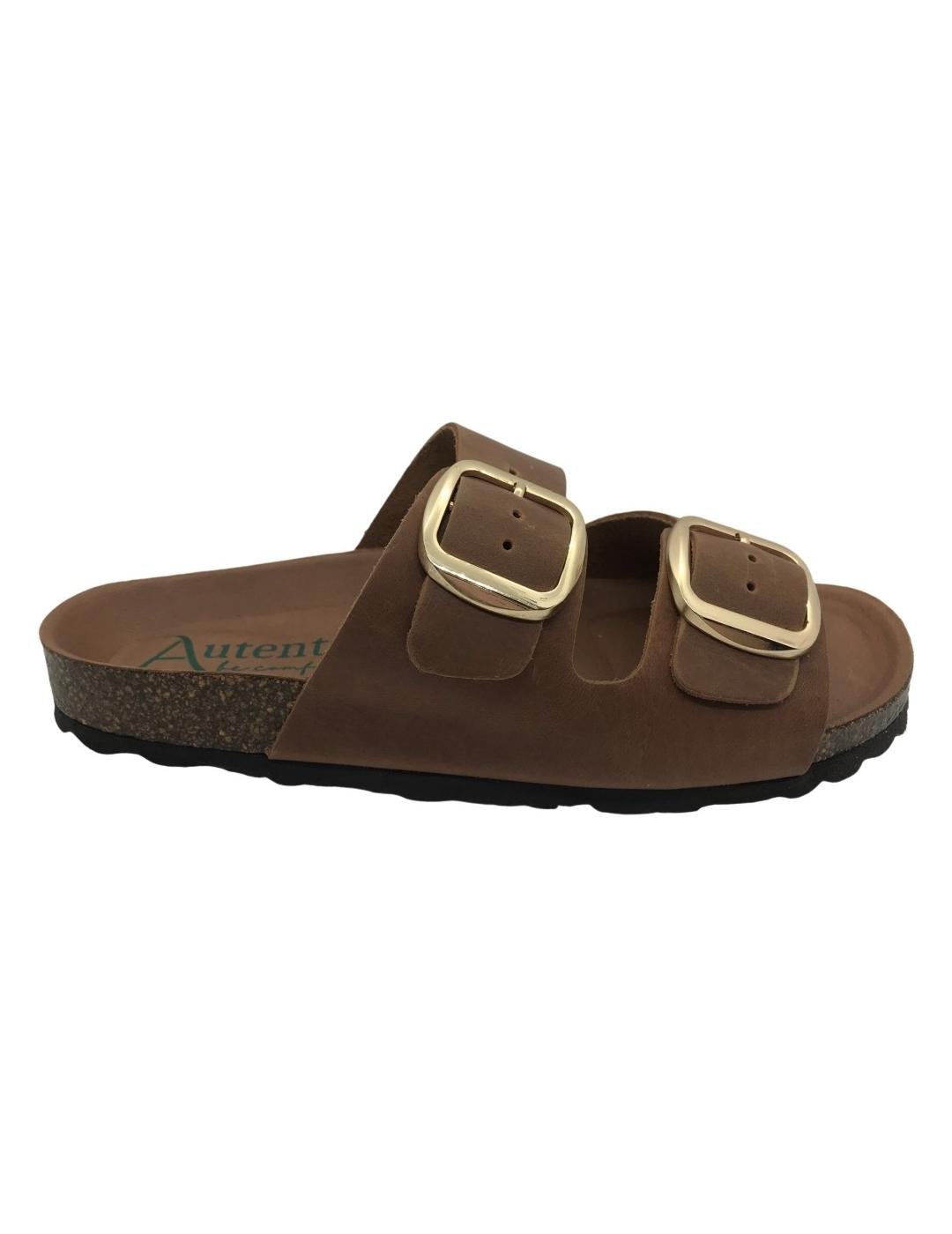 Sandalias auténticas marrón hombre.