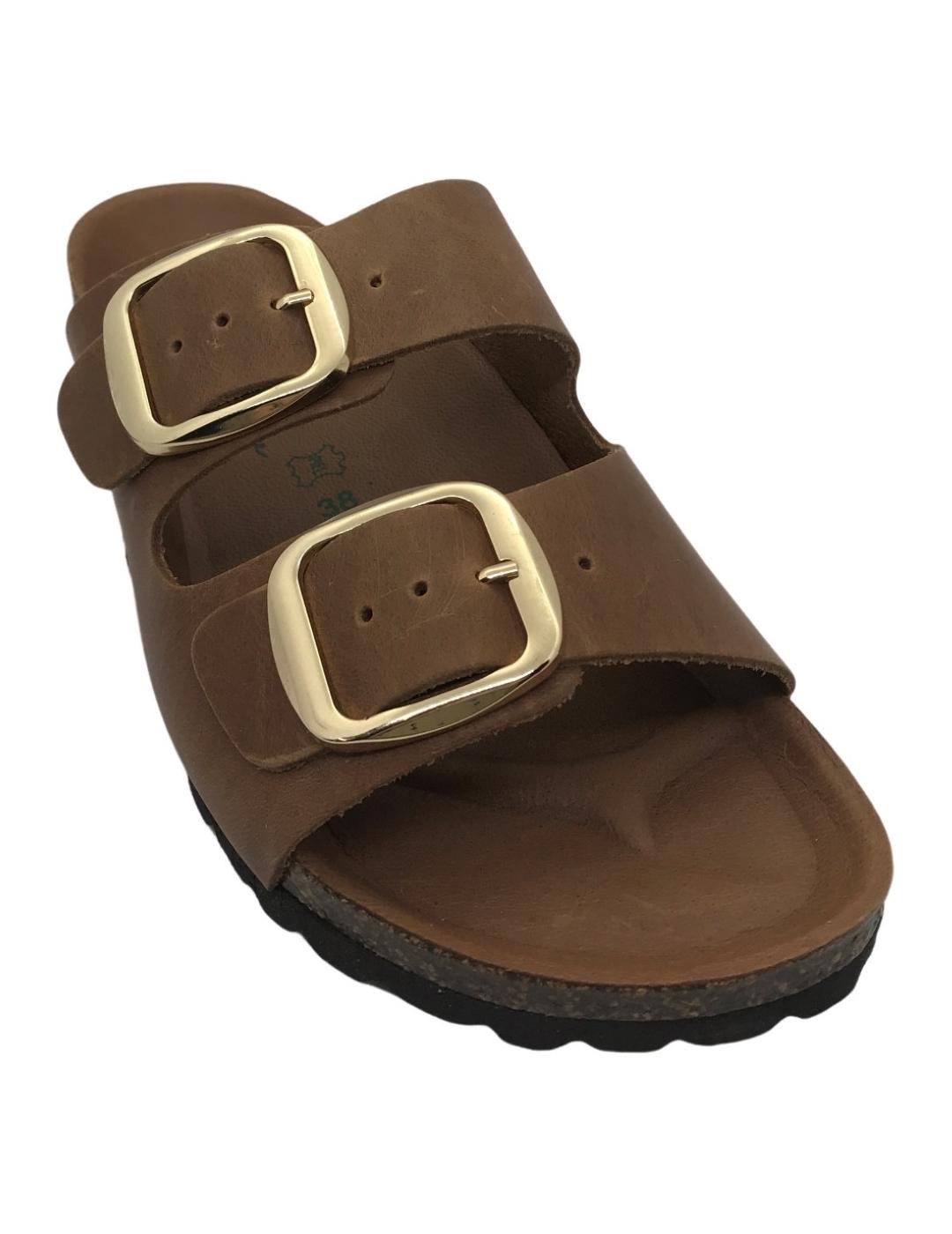 Sandalias auténticas marrón hombre.