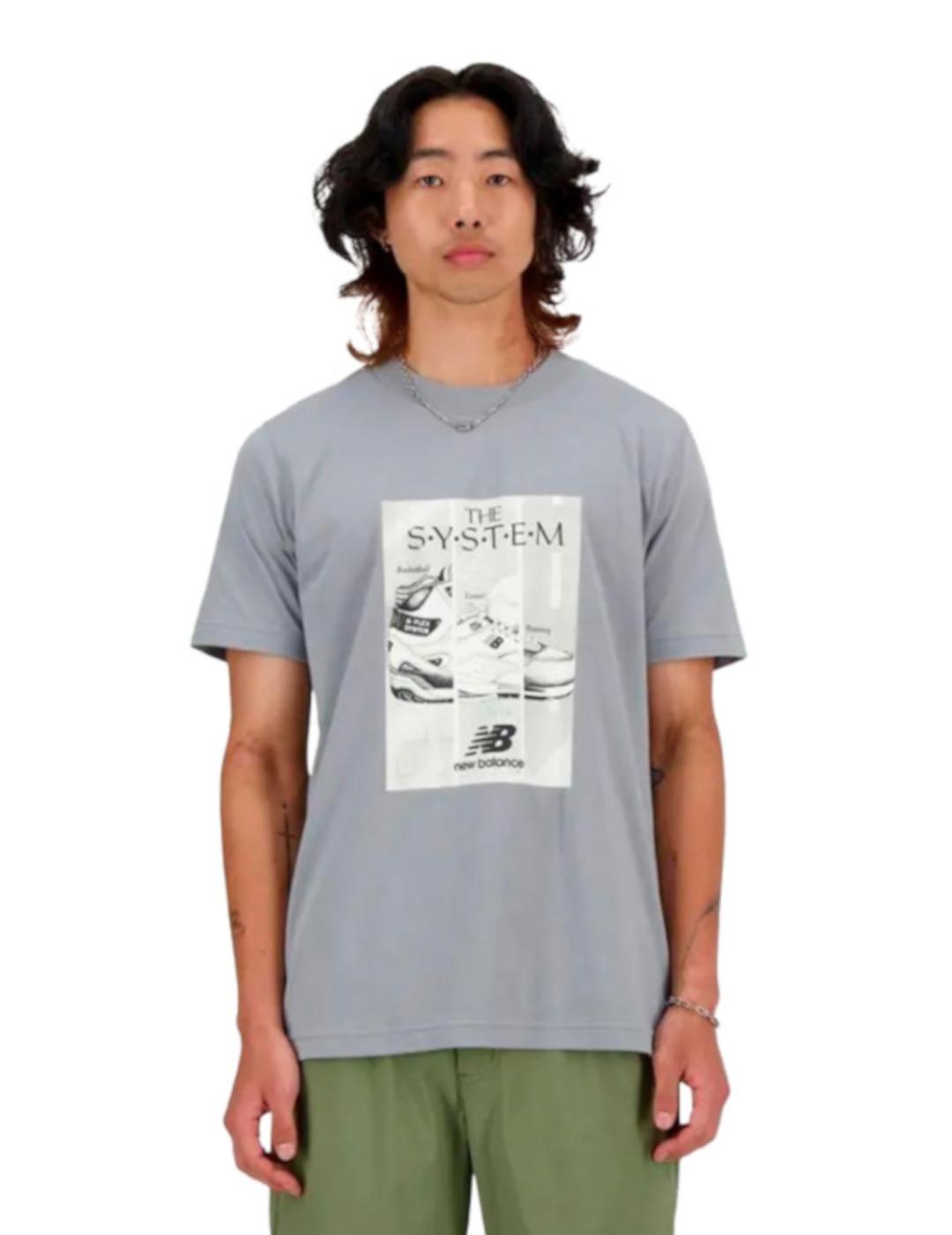 NEW BALANCE CAMISETA GRIS ESSENTIAL POSTER