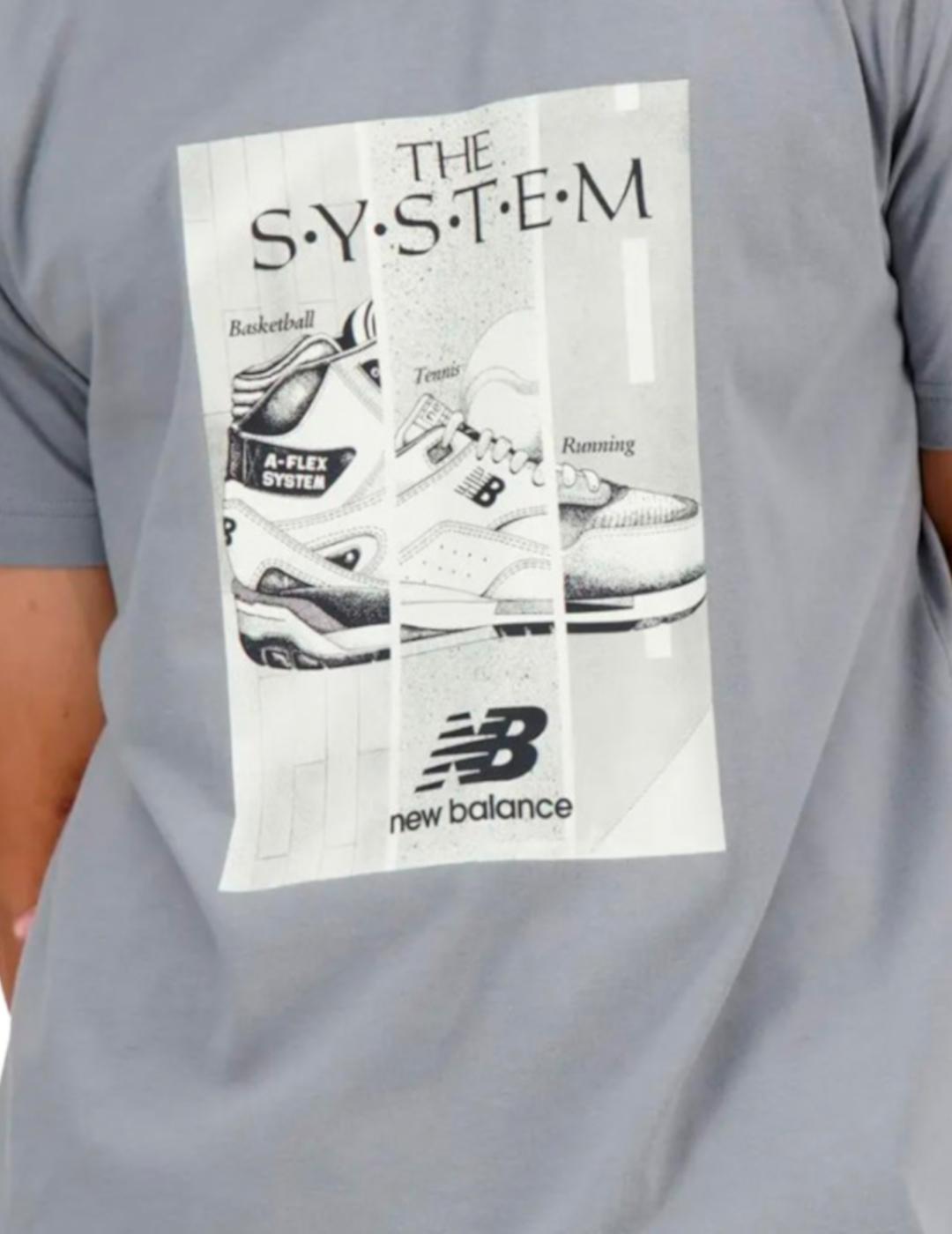 NEW BALANCE CAMISETA GRIS ESSENTIAL POSTER