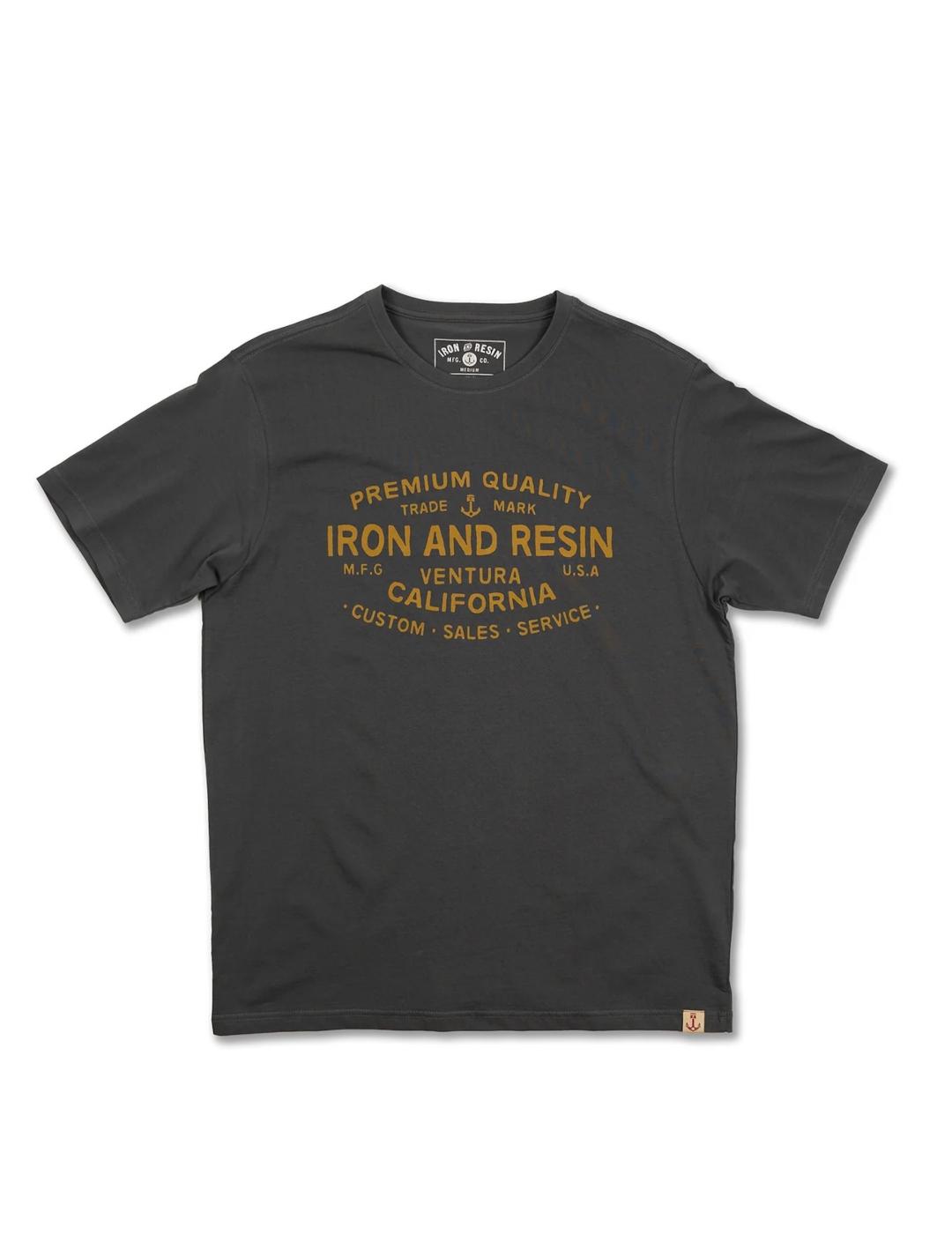 IRON AND RESIN CAMISETA GRIS STAMP