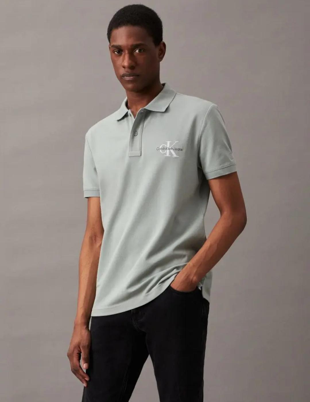 CALVIN KLEIN POLO MONOGRAMA GRAY SLATE