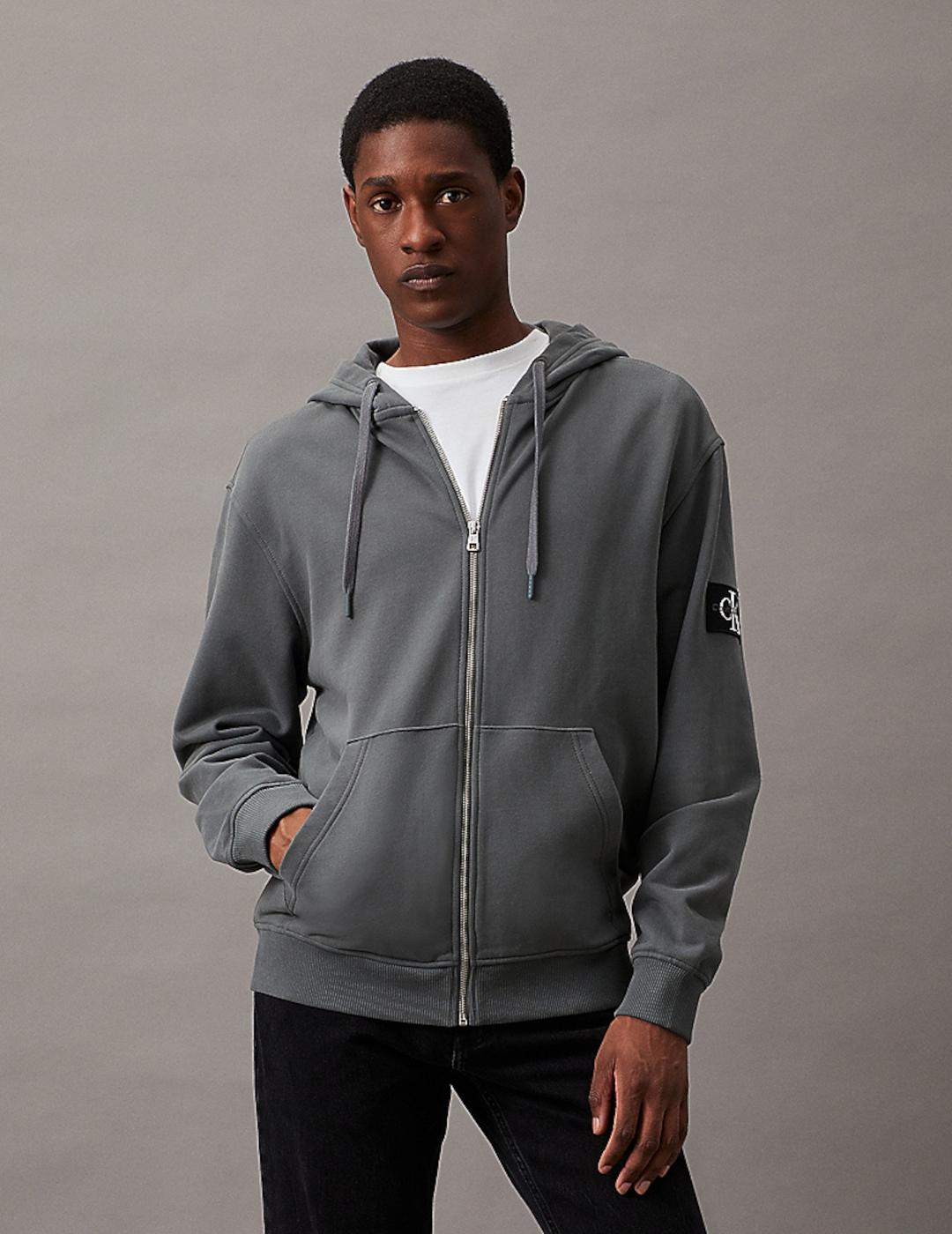 CALVIN KLEIN SUDADERA ZIP MONOLOGO GREY ENDLESS