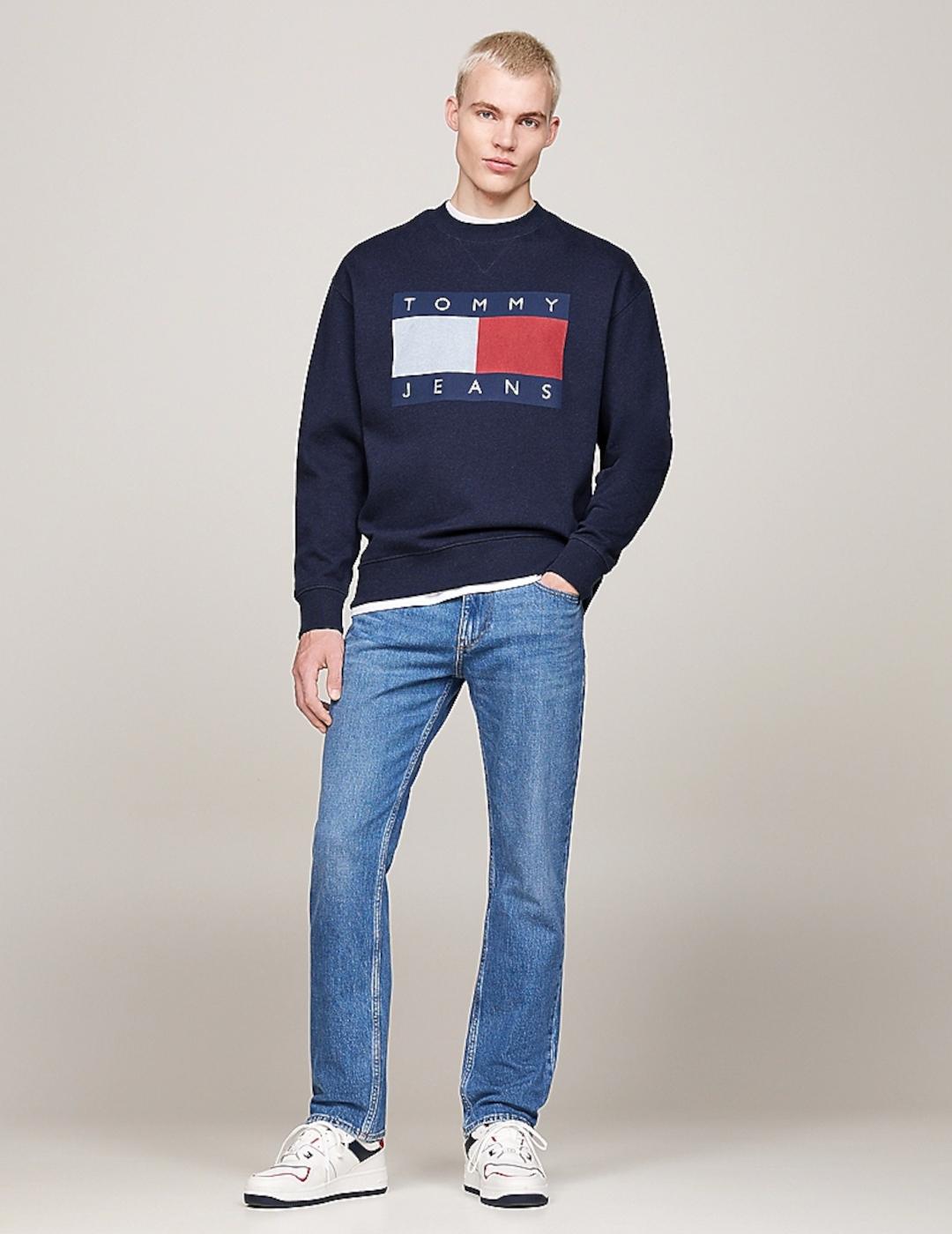 TOMMY SUDADERA MARINO MELANGE FLAG