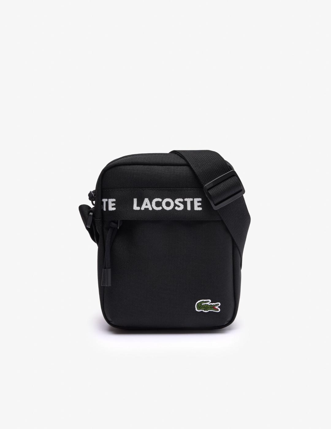 LACOSTE BANDOLERA NEGRA NEOCROC LOGO