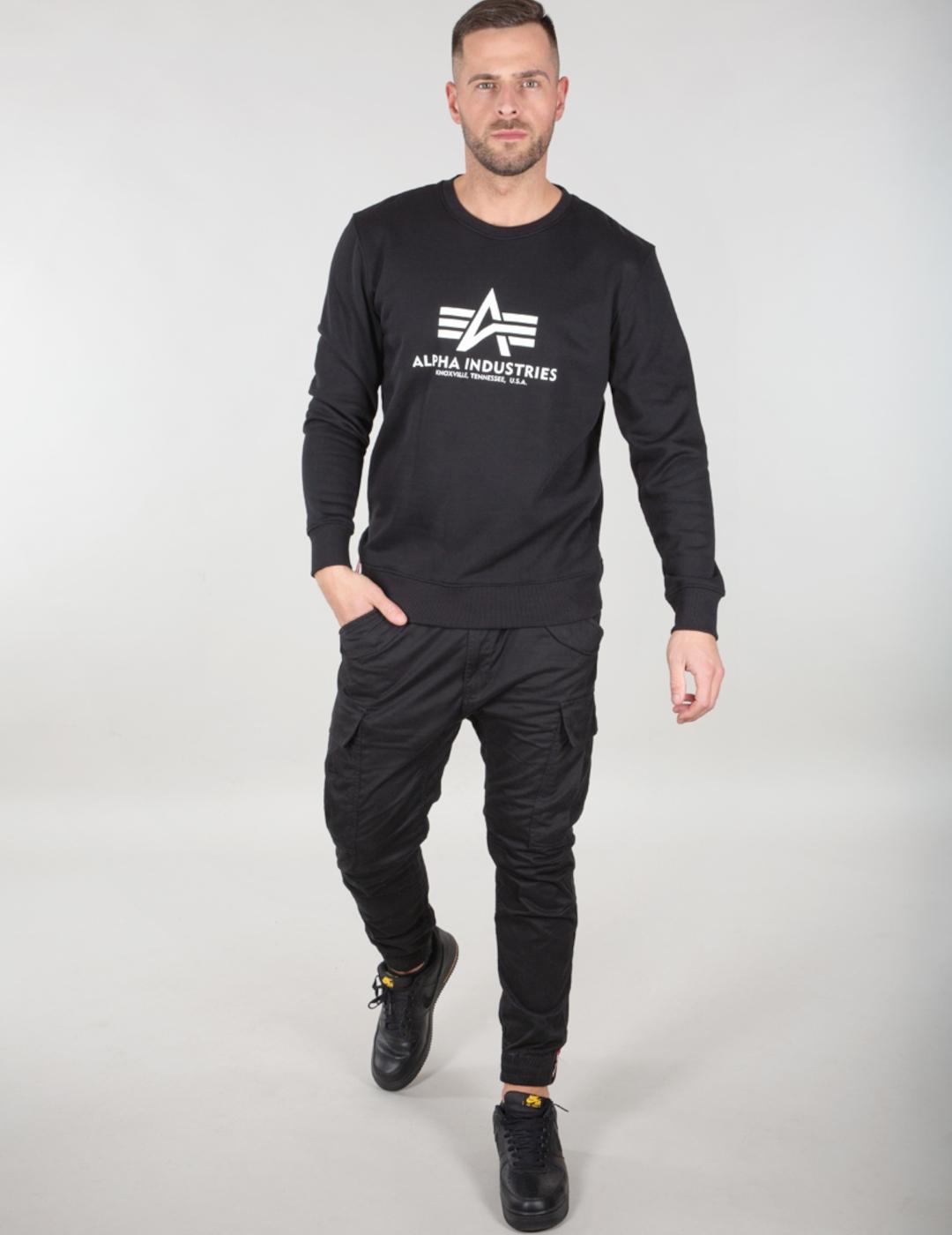 ALPHA SUDADERA BASIC NEGRA