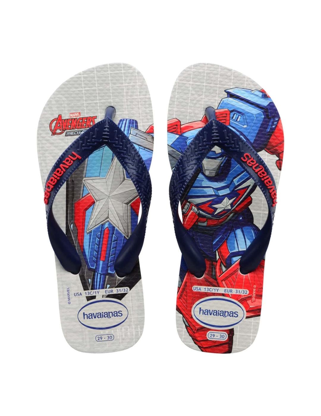 Chanclas Havaianas blancas para hombre.