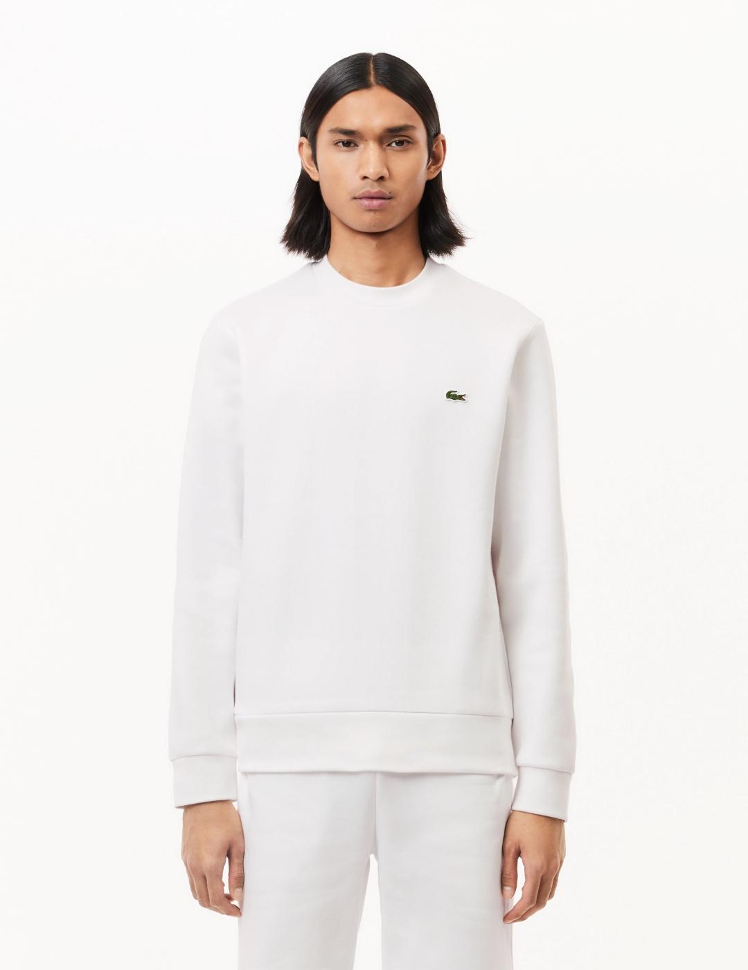 LACOSTE SUDADERA BLANCA CUELLO REDONDO