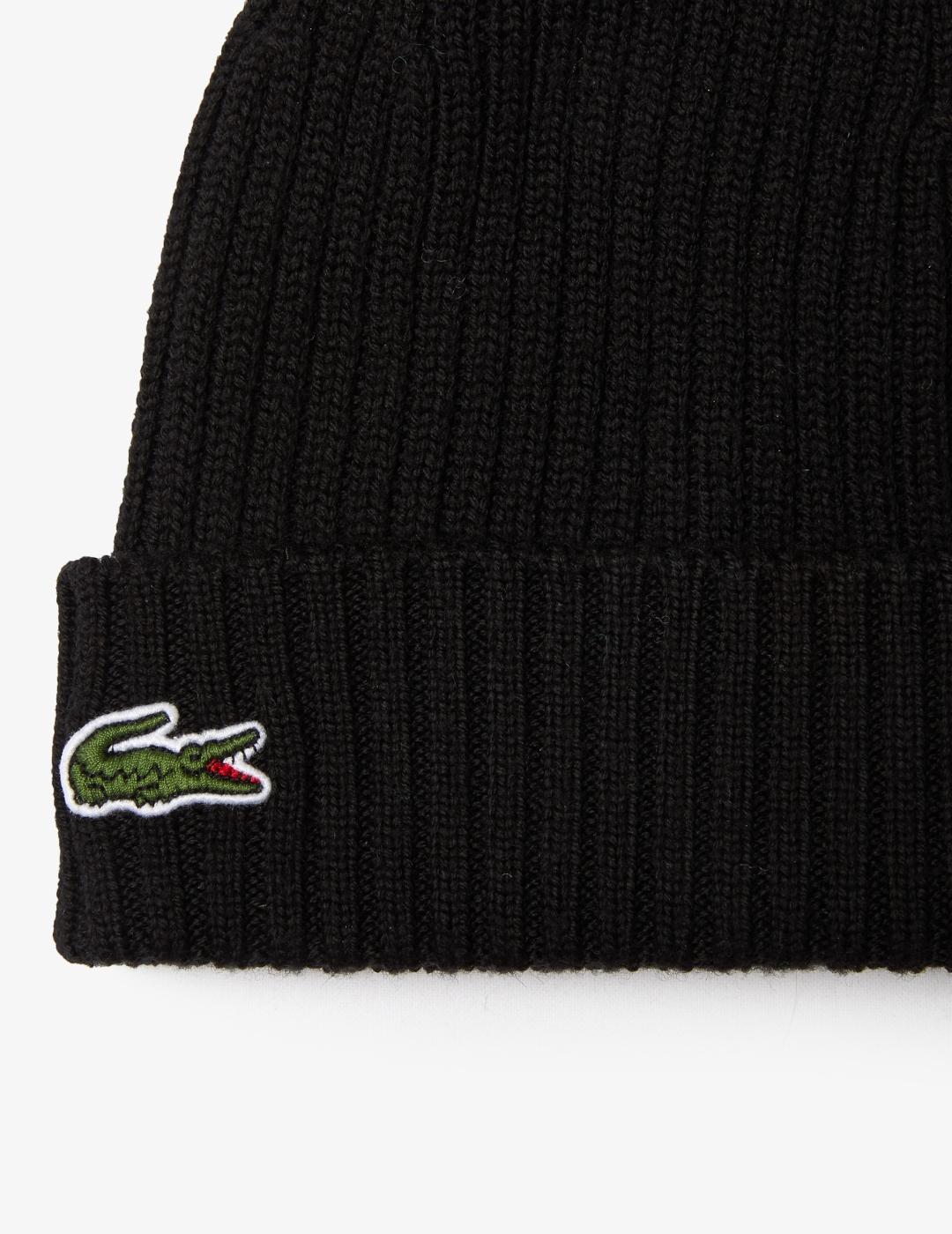 LACOSTE GORRO LANA NEGRO