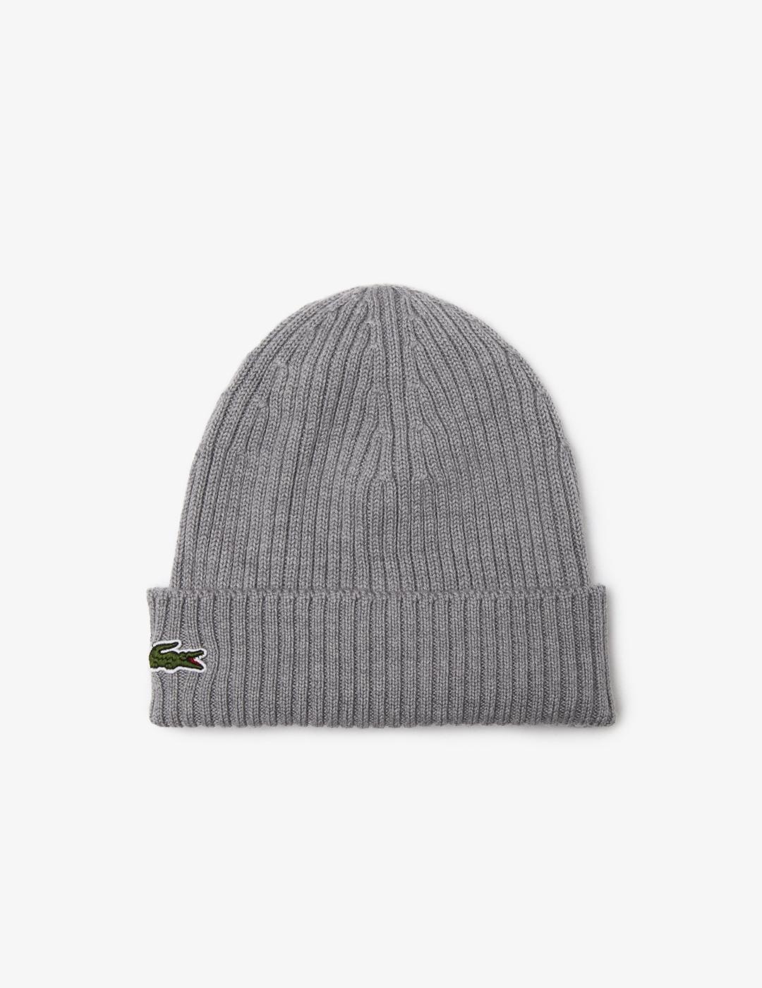 LACOSTE GORRO LANA GRIS