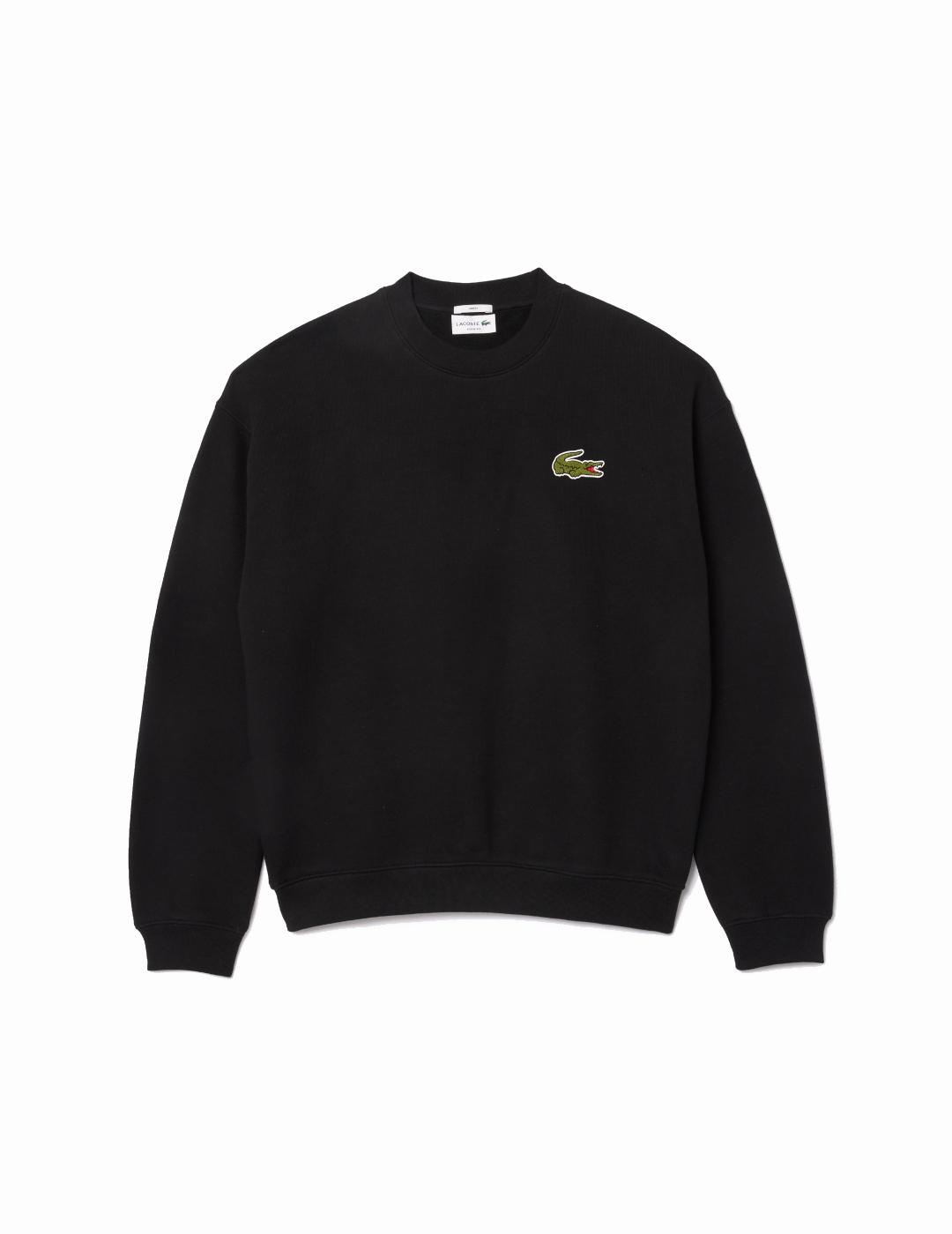 LACOSTE SUDADERA NEGRA OVERSIZE
