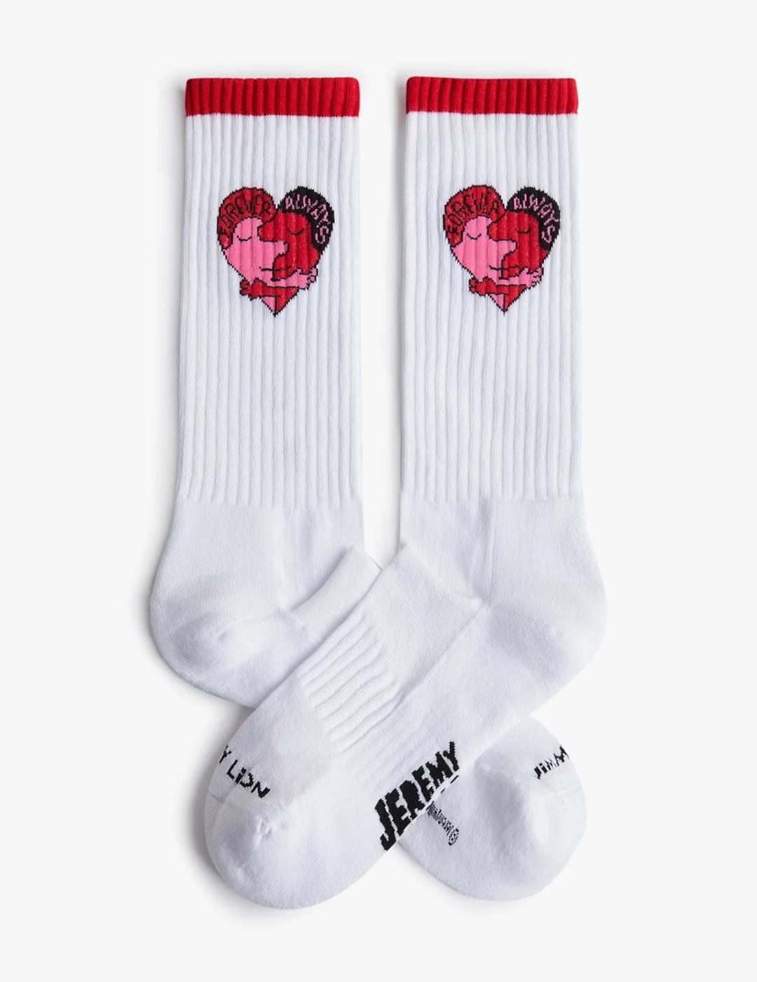 Calcetines Jimmy Lion para hombre en blanco.