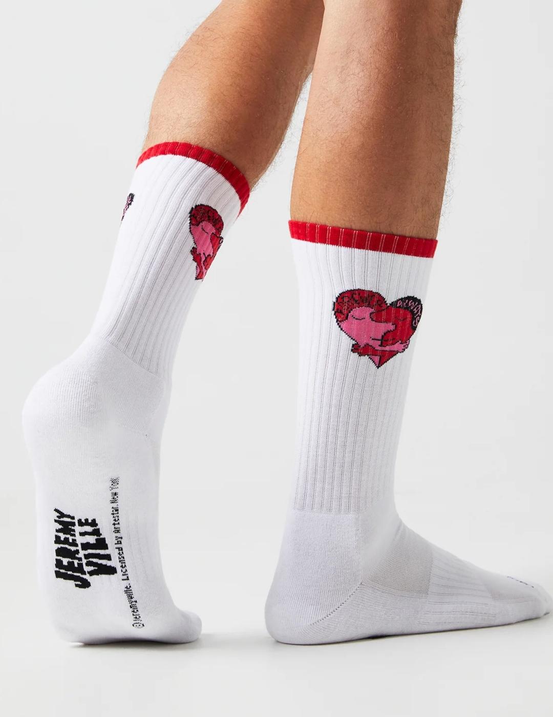 Calcetines Jimmy Lion para hombre en blanco.