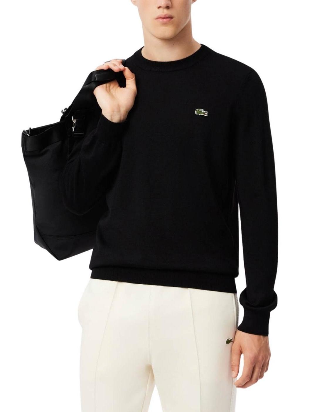 LACOSTE JERSEY PUNTO NEGRO CUELLO REDONDO