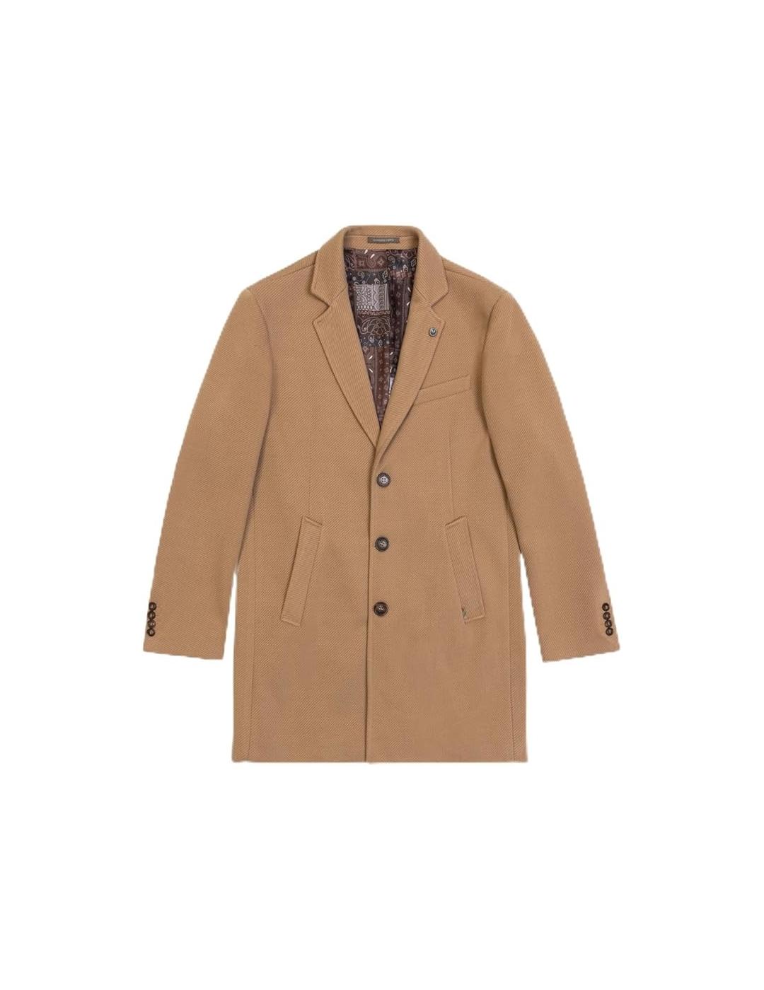 GIANNI LUPO ABRIGO PAÑO CAMEL