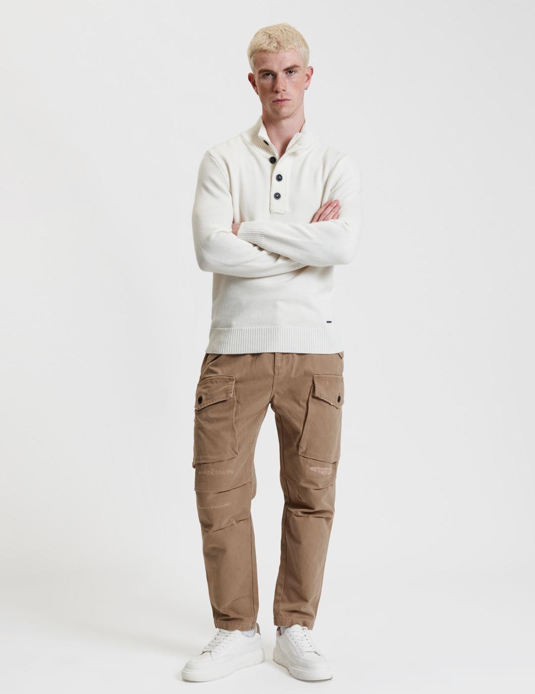 GIANNI JERSEY BOTONES CUELLO CRUDO