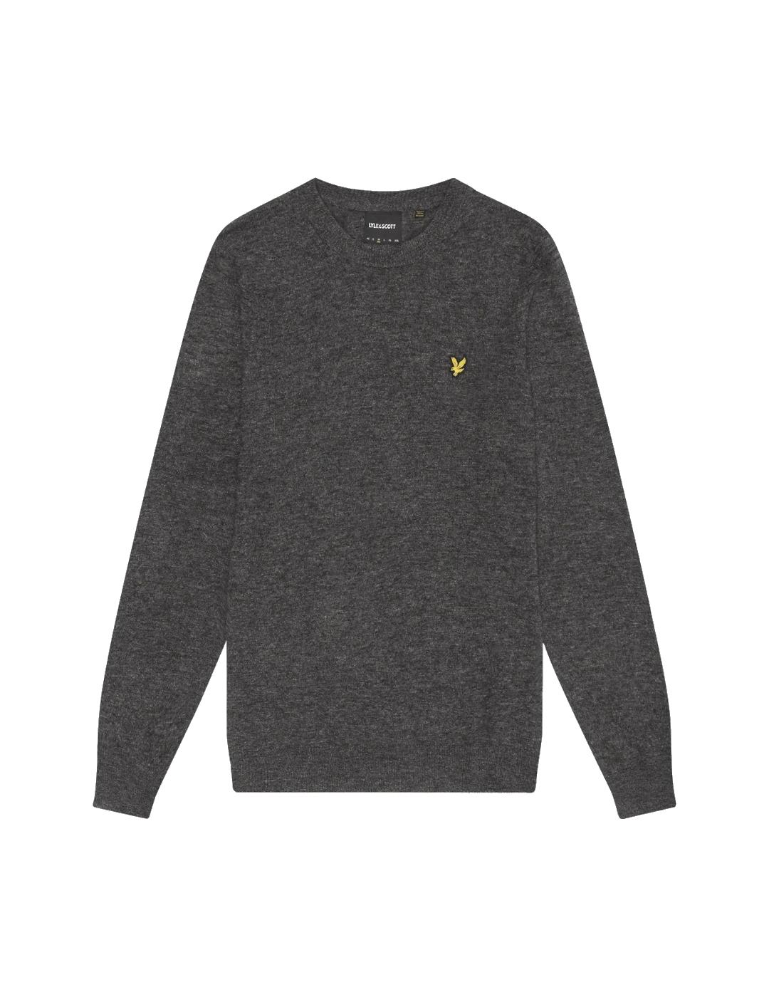 LYLE&SCOTT JERSEY GUNMETAL LAMBSWOOL BLEND