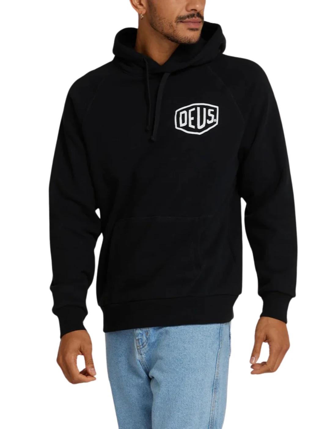 DEUS HOODIE NEGRA MILANO ADDRESS