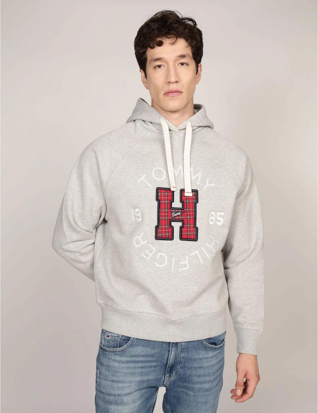 TOMMY HOODIE TERRY LIGHT GREY