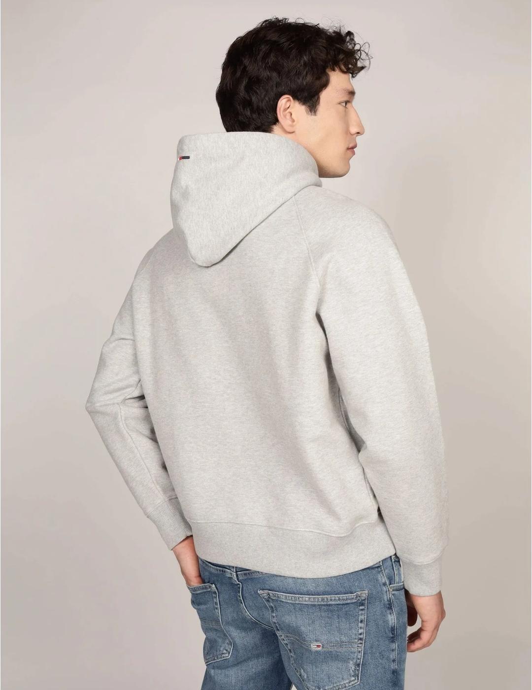 TOMMY HOODIE TERRY LIGHT GREY