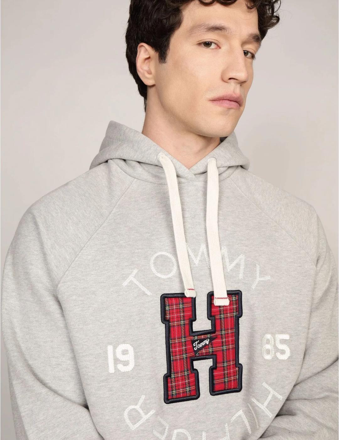 TOMMY HOODIE TERRY LIGHT GREY