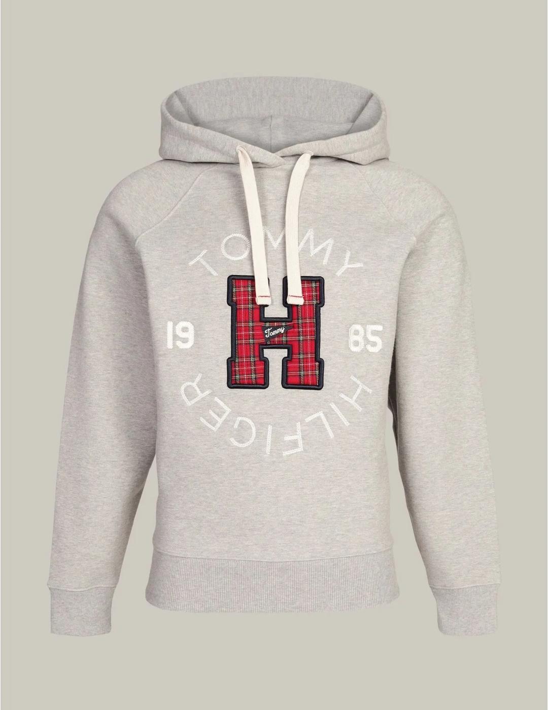 TOMMY HOODIE TERRY LIGHT GREY