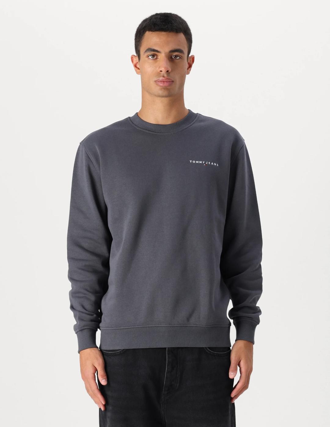 TOMMY SUDADERA WASHED BLACK LINEAR