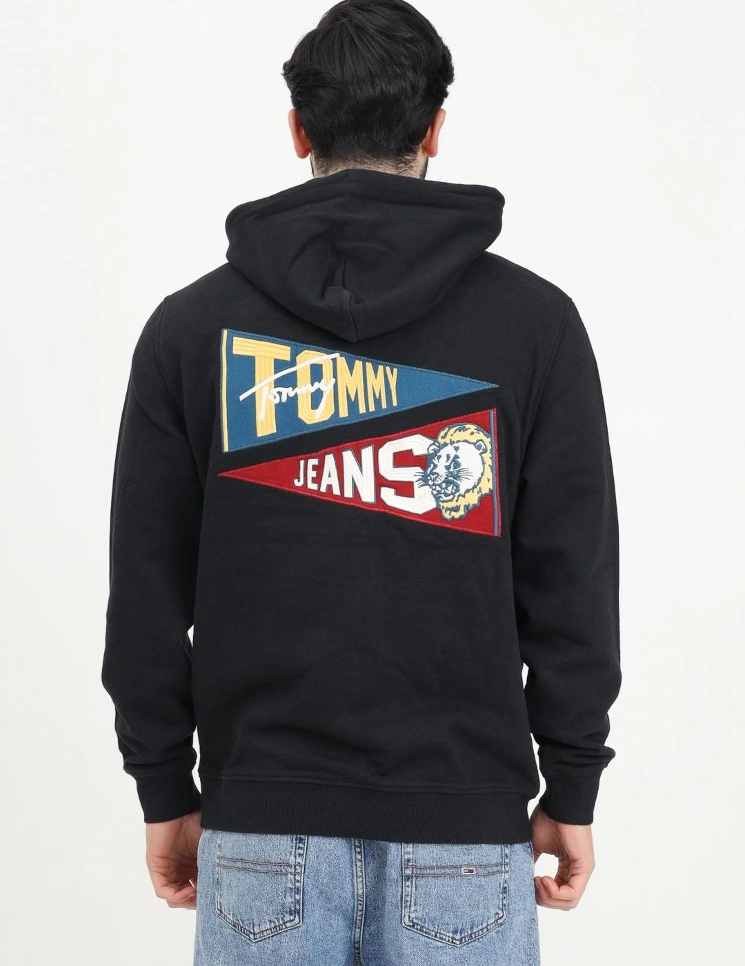 TOMMY HOODIE FLAG TIGER NEGRA