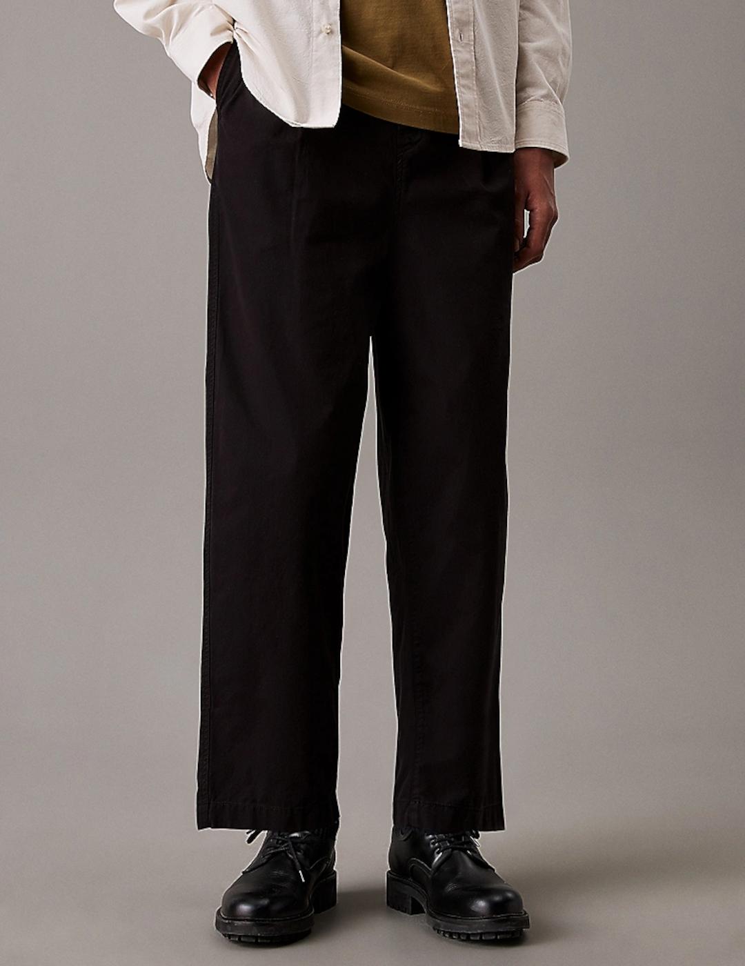 CALVIN KLEIN PANTALÓN CROPPED PLEAT NEGRA