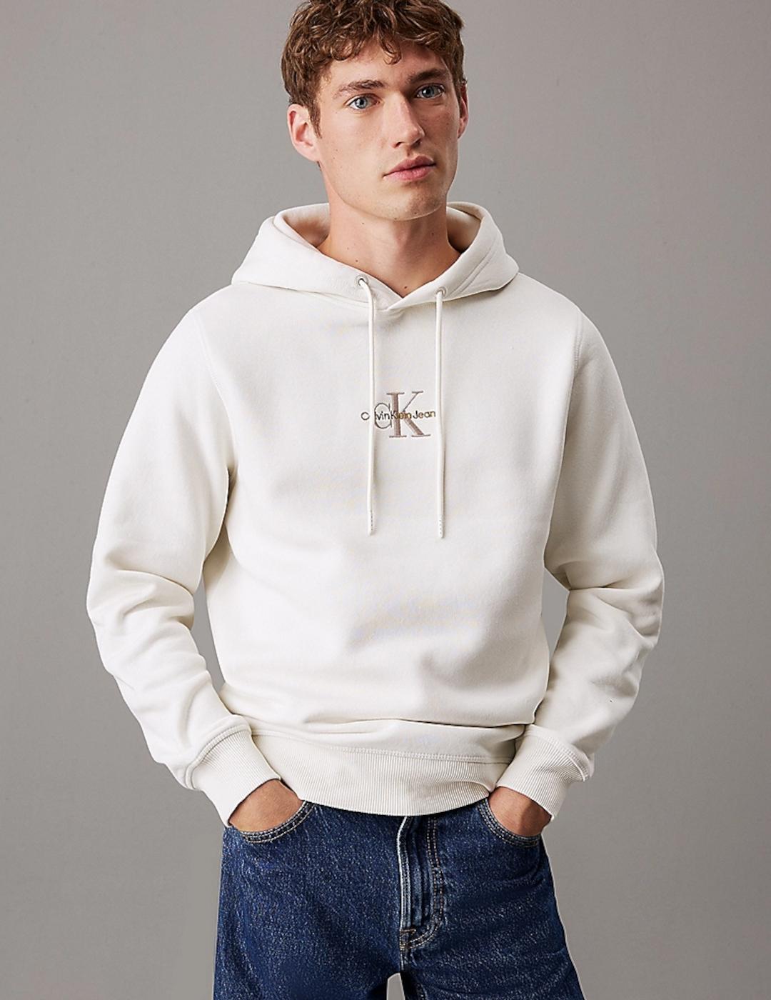CALVIN KLEIN HOODIE IVORY