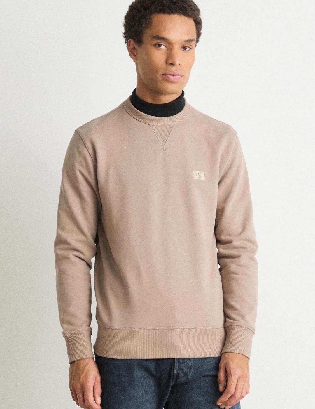 CALVIN KLEIN SUDADERA TAUPE GREY WOVEN