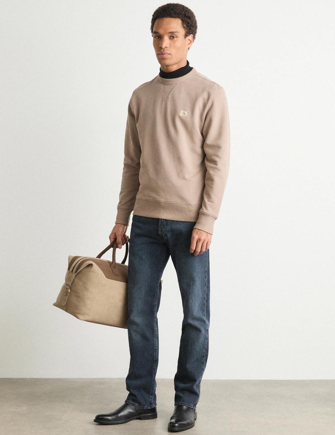 CALVIN KLEIN SUDADERA TAUPE GREY WOVEN