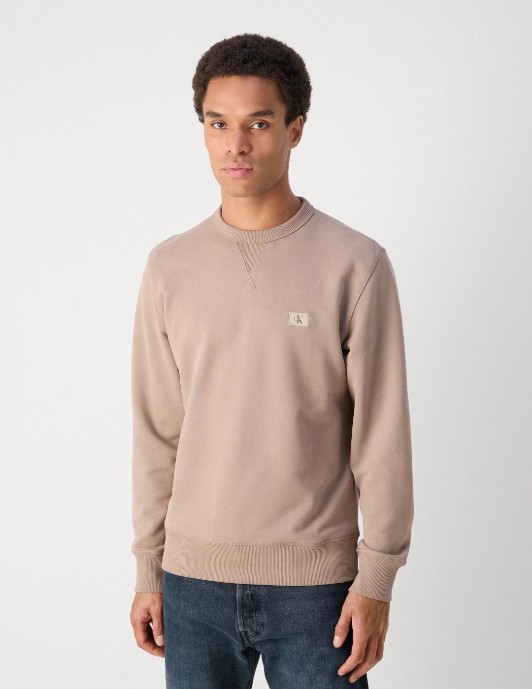 CALVIN KLEIN SUDADERA TAUPE GREY WOVEN