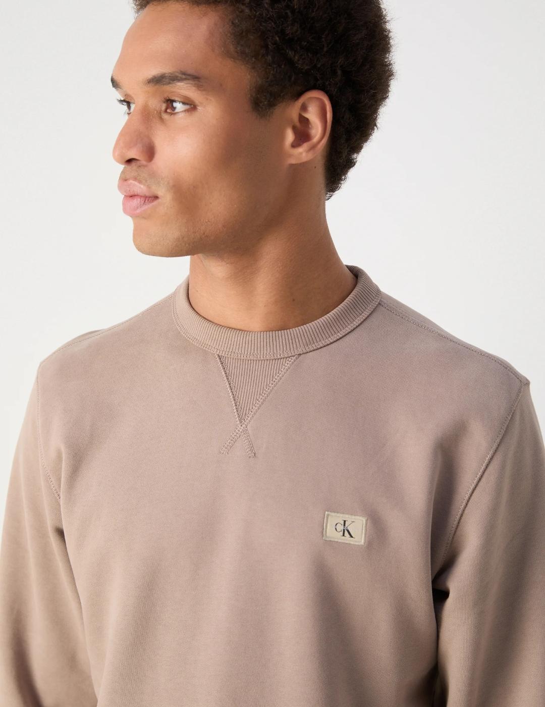 CALVIN KLEIN SUDADERA TAUPE GREY WOVEN