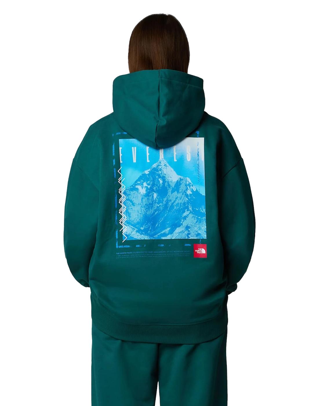 NORTH FACE HOODIE AXIS OVERSIZED DEEP NORI