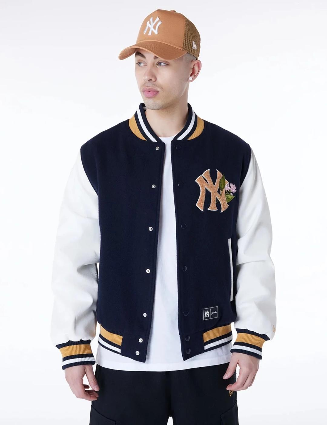NEW ERA CHAQUETA NAVY FLORAL VARSITY