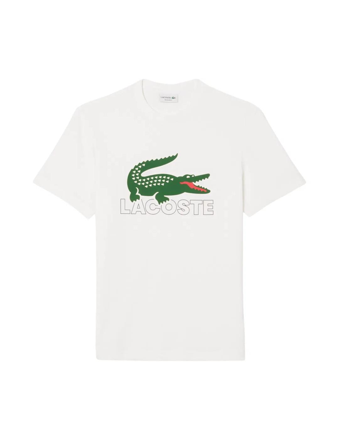 LACOSTE CAMISETA BLANCA ESTAMPADA