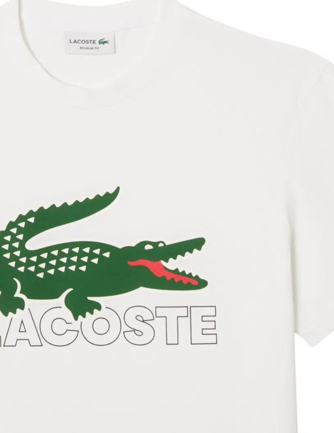 LACOSTE CAMISETA BLANCA ESTAMPADA